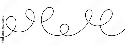 One unbroken curling and crossing black line.