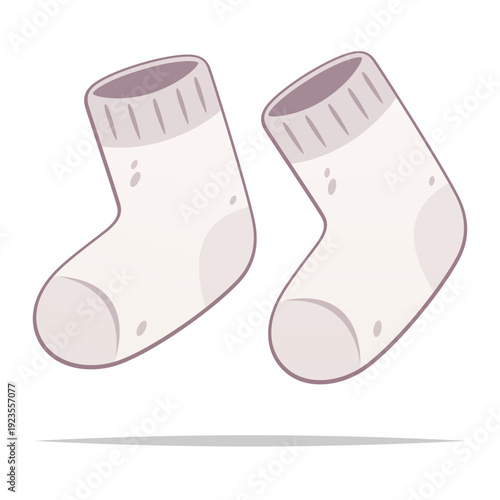Cartoon white socks vector isolated illustration