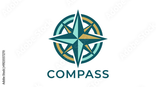 This futuristic compass logo design illustrates direction and guidance, symbolizing exploration and discovery, making it suitable for travel, navigation or adventure brands.