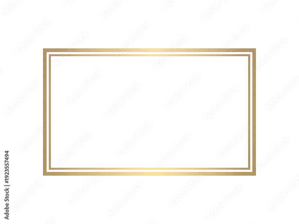 Obraz premium Clean double gold line border frame, a versatile element for sophisticated invitations, awards, and minimalist graphic design projects
