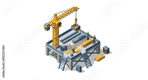 Construction Site Crane Heavy Machinery.