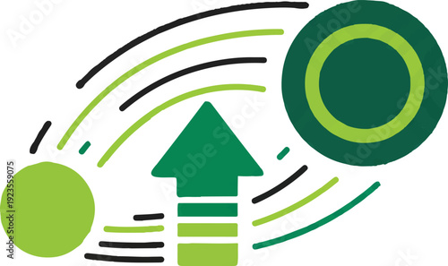 Vector upward arrow, flat design, vibrant green tones, scalable SVG icon.