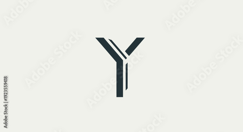 Modern Stylized Letter Y Logo Design - Minimalist Typography