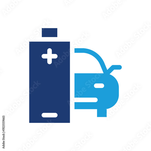 battery with car behind colored icon vector design good for web or mobile app