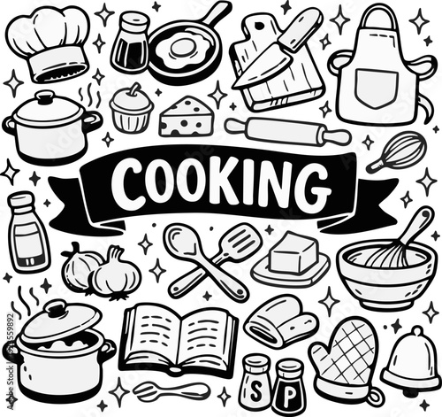 Cooking Utensils and Ingredients.