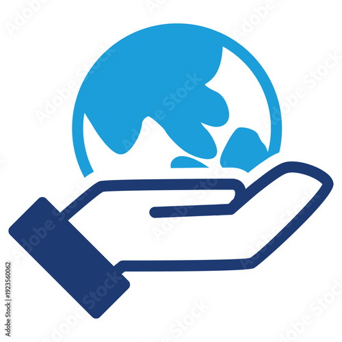 Hand holding world colored icon vector design good for web or mobile app