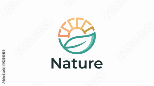 This logo encapsulates the essence of nature, featuring a sun and a leaf design that symbolizes growth, renewal, and environmental consciousness for eco-friendly brands.