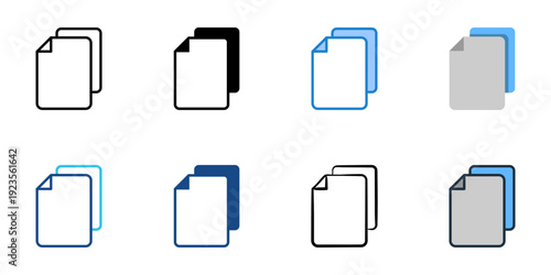 Data icons set multiple style collection. Editable stroke 

