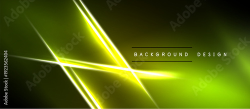 Abstract yellow lines over dark background. Modern design element, vibrant gradients, dynamic composition. Simple yet effective visual.