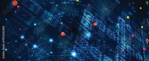 Ukrainian moderm technology background for science and business theme