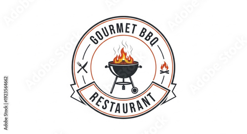 Gourmet BBQ Restaurant Logo Design.