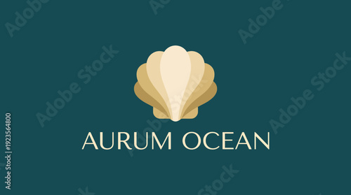 This logo features a stylized shell, representing elegance and tranquility, suitable for a luxurious brand related to ocean-themed beauty products and services.