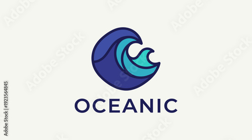 This logo design represents 'Oceanic' through a captivating wave motif, embodying fluidity and connection to nature, ideal for brands focusing on marine or water-related themes.