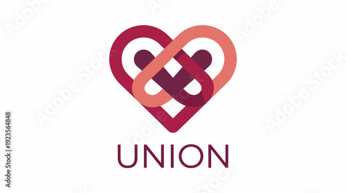 This logo features an intertwined heart shape, symbolizing love, unity, and connection, perfect for organizations focused on relationships, care, and community services.