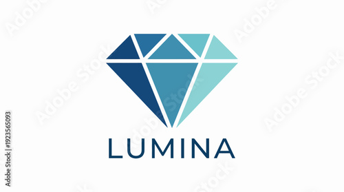 A diamond-inspired logo for Lumina that symbolizes elegance and sophistication, designed to attract attention within the fine jewelry market.
