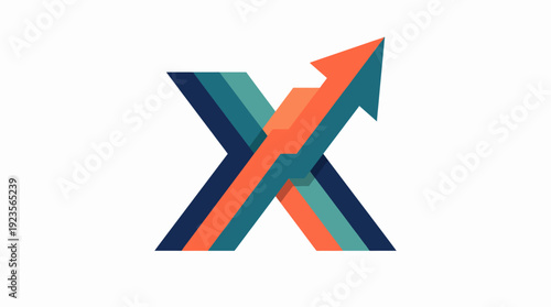 The bold letter 'X' logo with upward arrows conveys dynamic growth and direction, ideal for a symposium focusing on innovative ideas and progress in various fields.