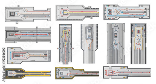Detailed illustrations of various electronic components and circuit board designs.