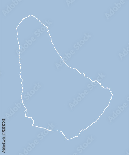 Vector outline map of Barbados line border country