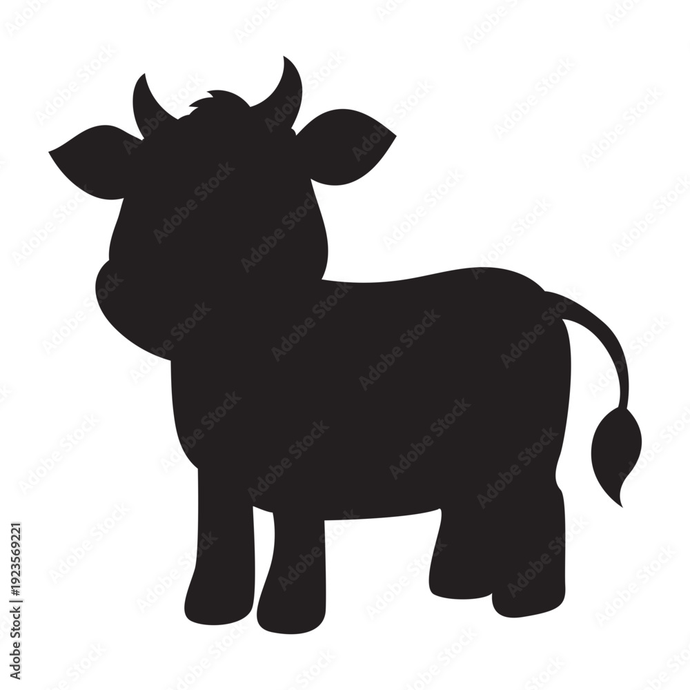 Fototapeta premium Cute Cow Silhouette Graphic