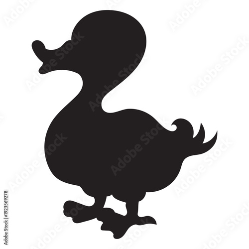 Cute Duckling Silhouette Graphic