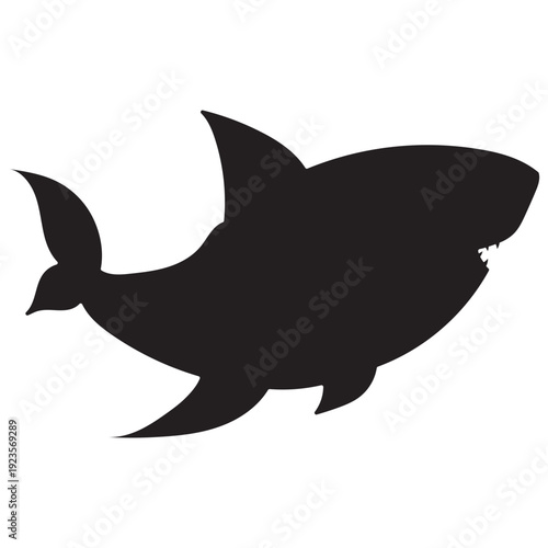 Shark Silhouette Vector Graphic