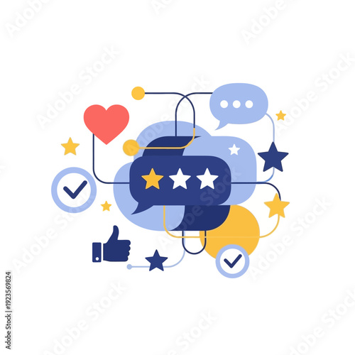 Rating review feedback star icons.
