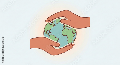 Hands cradling the earth globe symbolizing care and protection of the planet