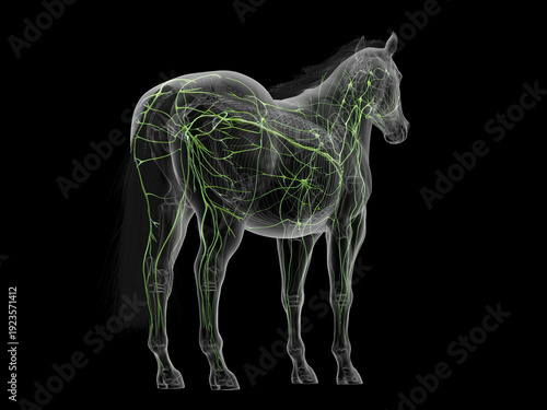 Wallpaper Mural A Detailed 3D Depiction Of The Lymphatic System Of A Horse Torontodigital.ca