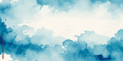 Dynamic Blue Watercolor Ocean Wave with Expressive Splashing Motion and Fluid Marine Energy in Minimal Abstract Coastal Background Perfect for Creative Sea Design Projects