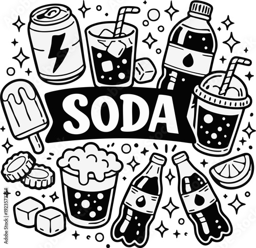 Soda Drinks and Ice Cream.