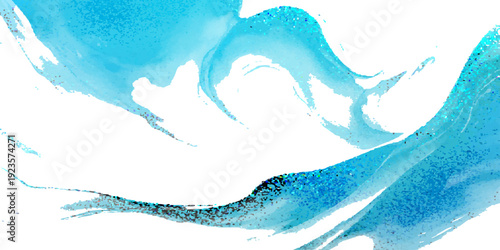 Vector Abstract fluid watercolor art with flowing blue hues, creating dynamic textures and artistic expression evoking calmness and creativity