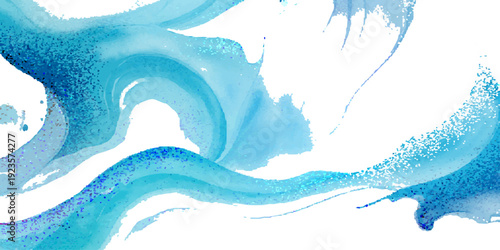 Vector Abstract blue watercolor artwork, featuring flowing brushstrokes and fluid patterns, evokes artistic expression, creativity, and the beauty of liquid forms