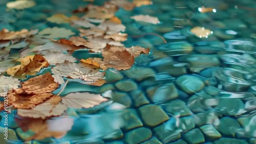 Autumn leaves floating lowkey peaceful aesthetic nature vibes