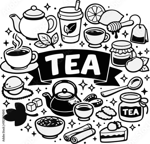 Tea Time Illustration Collection.