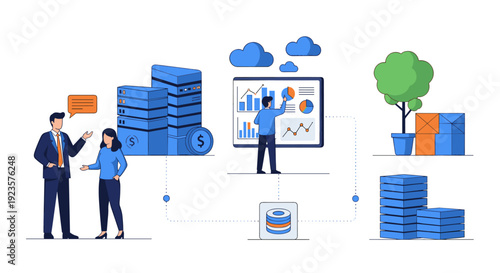 Streamlined Data Solutions: Illustrative Business Collaboration for Cloud Computing, Data Analysis, and Sustainable Growth Strategies in a Modern Technological Landscape