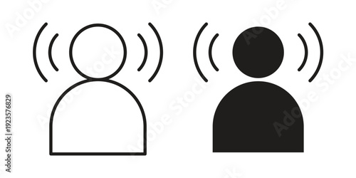 Brand awareness icon in black stroke eps vector graphic