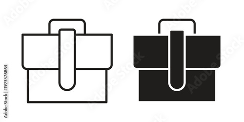 Briefcase icon in black stroke eps vector graphic