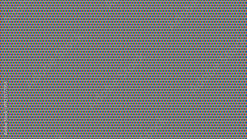 Abstract LCD Screen Macro Background with Geometric RGB Pixel Blocks and Uniform Dot Matrix Structure for Technology Visuals. Vector Illustration.