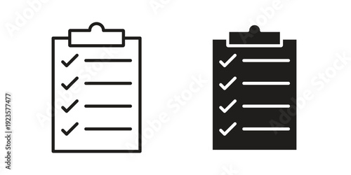 Checklist icon in black stroke eps vector graphic