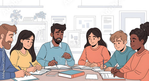 Diverse Young Professionals Collaborating in a Creative Office Meeting