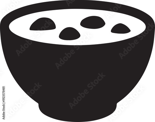 Bowl of Soup with Dumplings Icon Vector Illustration Isolated on White Background