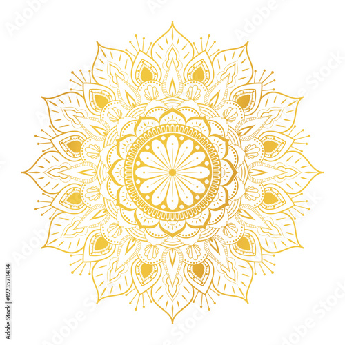 golden mandala radiance. A gold and white mandala design