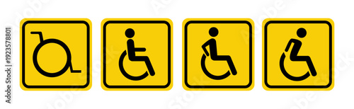 Wheel chairs icon set editable stroke 