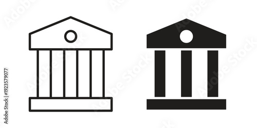 Court icon in black stroke eps vector graphic