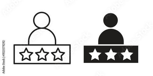 Customer satisfaction icon in black stroke eps vector graphic