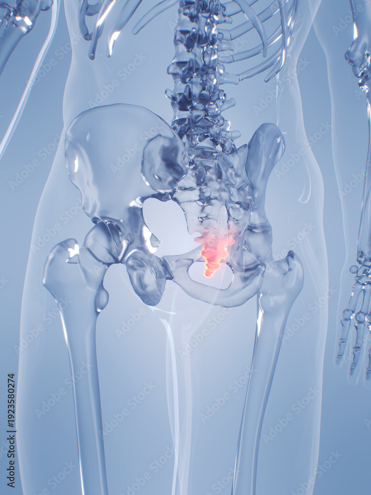 Obraz premium A Detailed 3D Depiction Of The Coccyx Of A Human Male