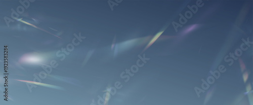 Set of rainbow lights with transparency effect, ray overlay, color prism, rainbow crystal effect, vector, png.	
