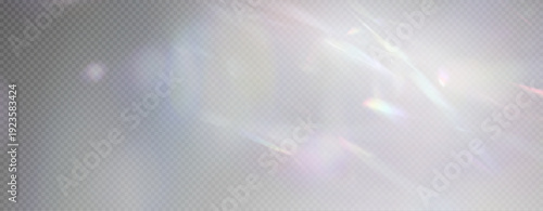 Set of rainbow lights with transparency effect, ray overlay, color prism, rainbow crystal effect, vector, png.	
