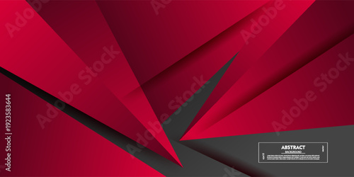 Futuristic dark abstract background. Trendy red triangle pattern design element. Simple and elegant banner. Vector eps10.