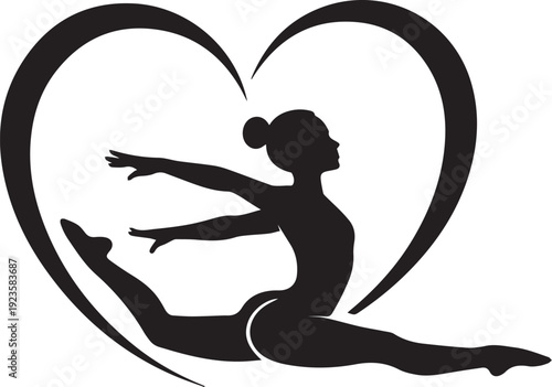 Gymnast Silhouette Heart SVG Bundle